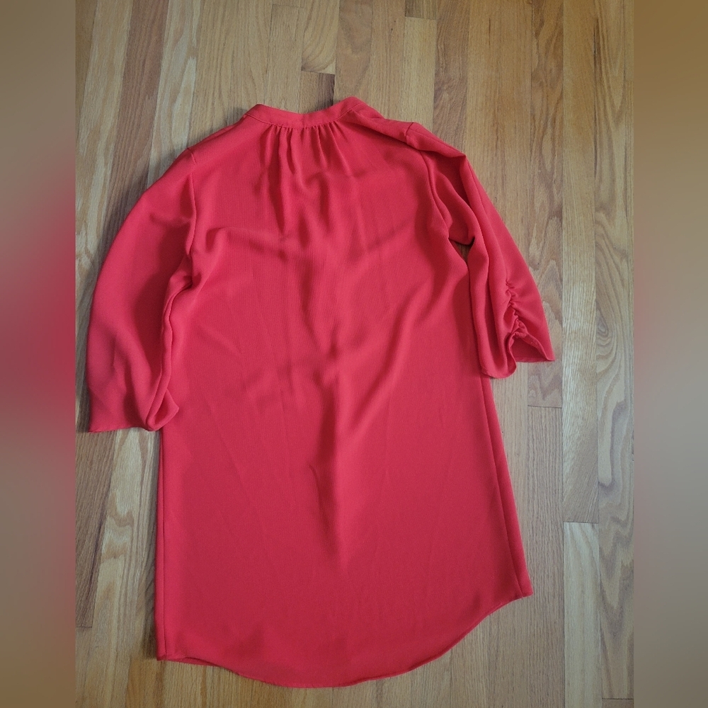 Zara Red Shift Dress Silver Accent Size XS - Picture 6 of 6